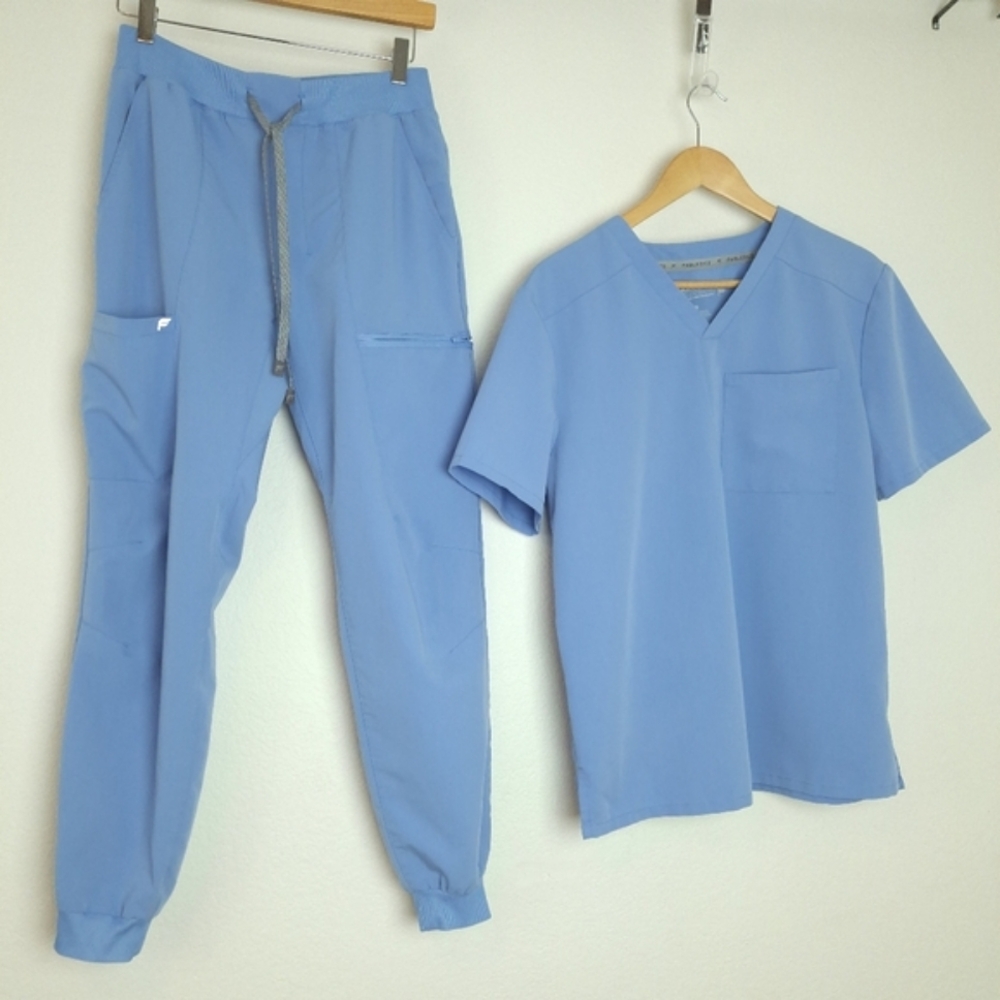 Fabletics Light Blue Scrub Set